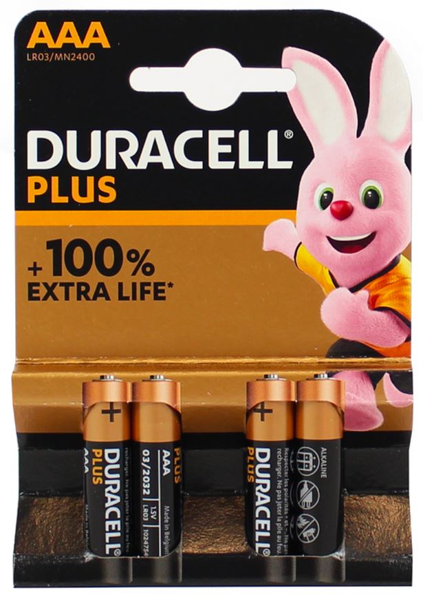 Batteria ministilo alcalina 1.5V AAA Duracell - confezione da 4 pezzi 5000394141117 WB2386
