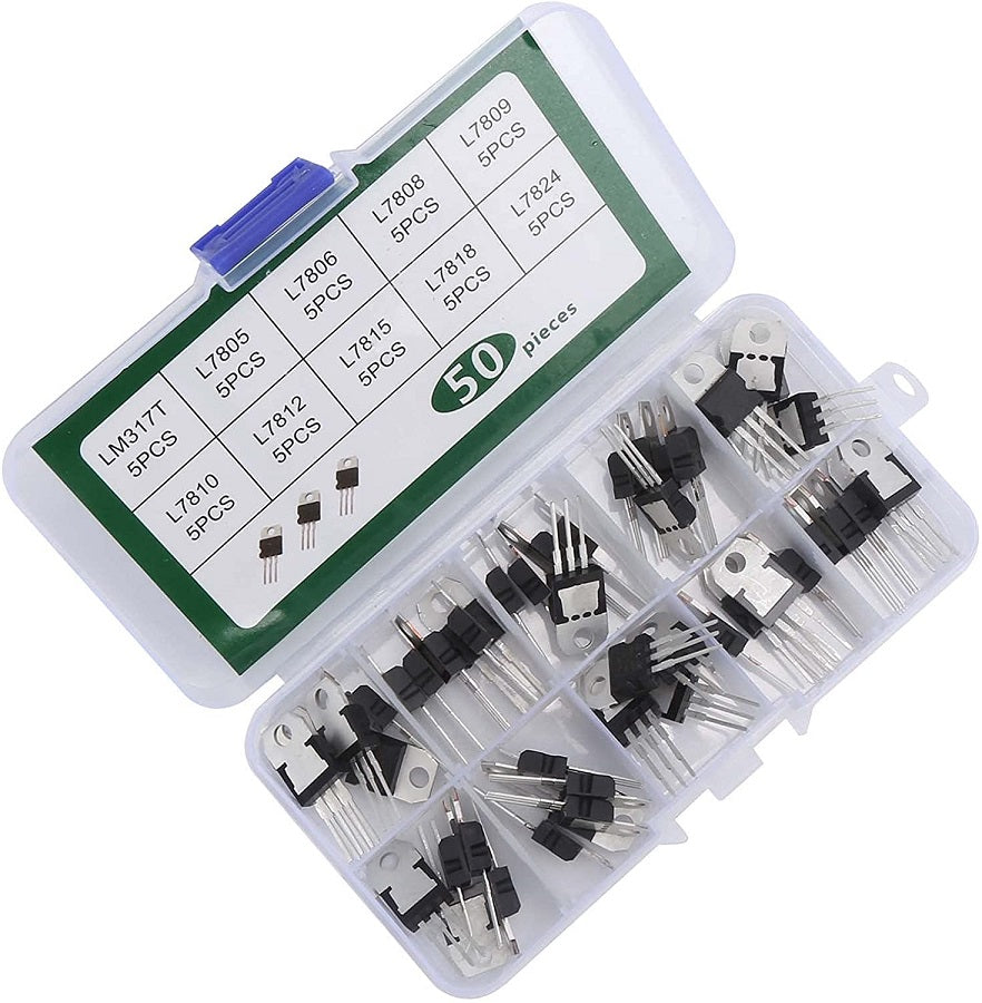 Transistor regolatore di tensione a 3 pin kit da 50 pezzi vari modelli LM317T/L7824