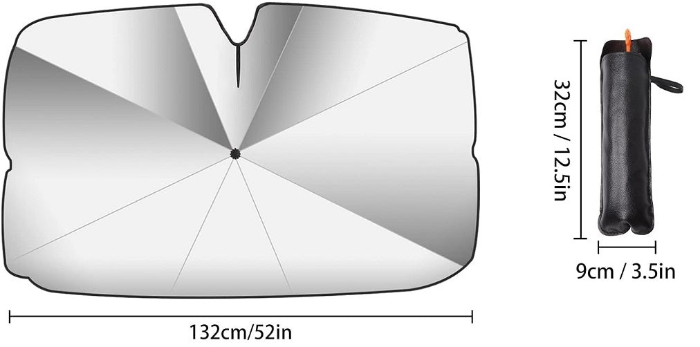 Ombrello parasole per auto 132x75cm WB2395