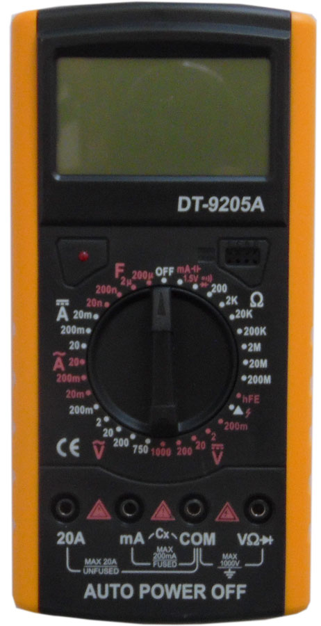 Multimetro digitale con puntali grandi DT-9205A