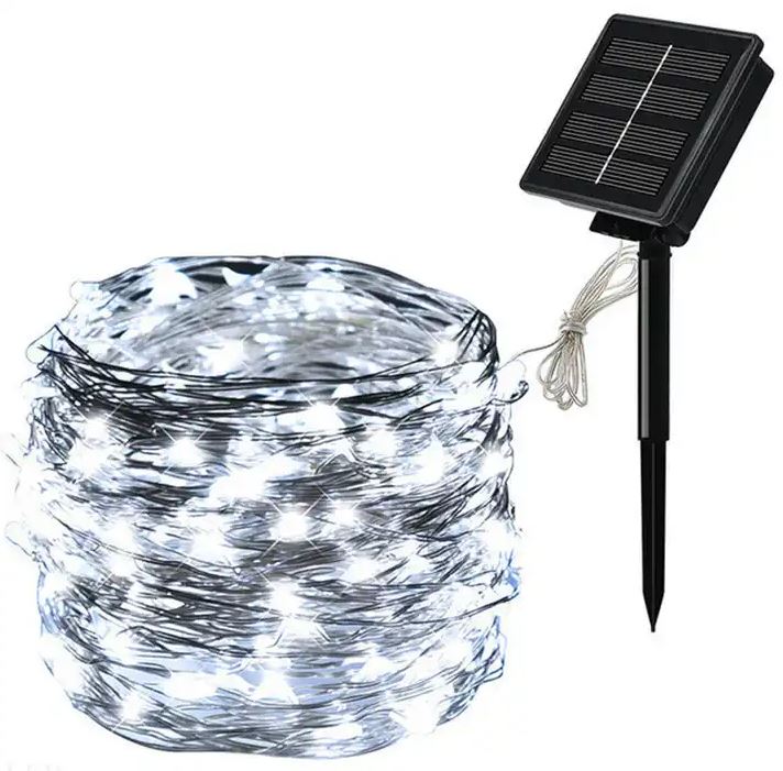 Striscia LED 10m 100 LED luce fredda con pannello solare