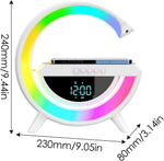 Lampada LED RGB Orologio/Radio FM/Bluetooth/AUX/scheda SD e ricarica wireless BT 3401 WB266