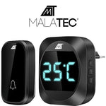 Campanello wireless nero con visualizzazione temperatura