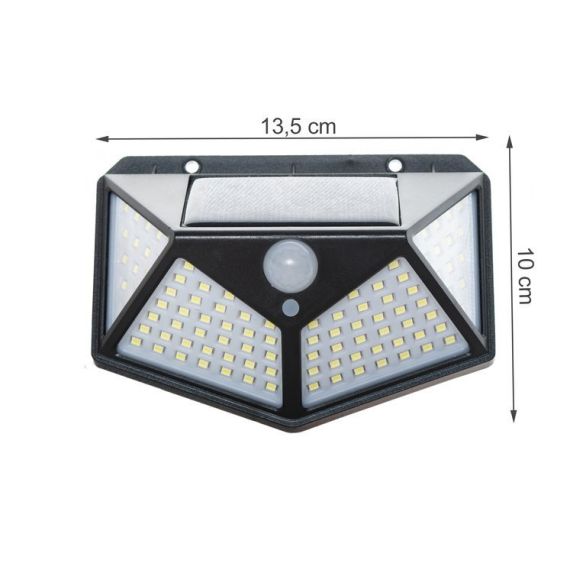 Lampada solare ricaricabile con sensore PIR/Crepuscolare 7W IP65 100 LED