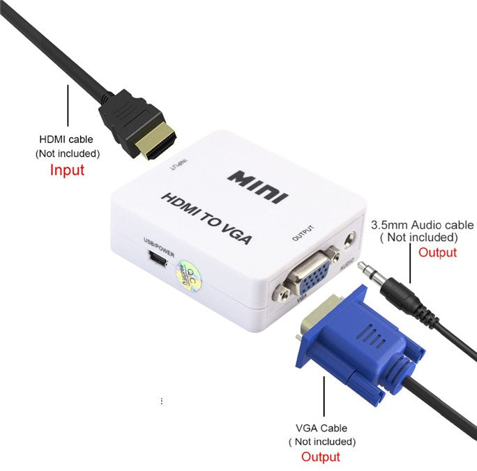 Convertitore video Full HD1080P da HDMI a VGA+Audio WB325 8053323552413