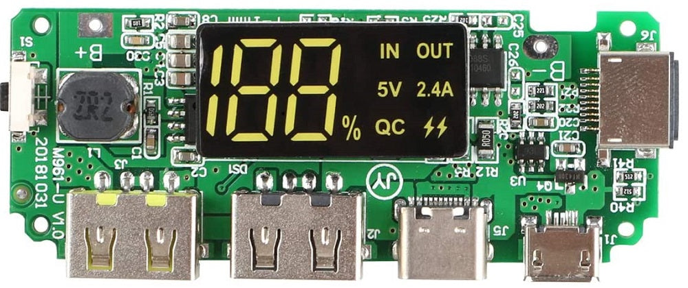 Modulo DualUSB 5V per batterie al litio 18650 con protezione da sovraccarico/cortocircuito