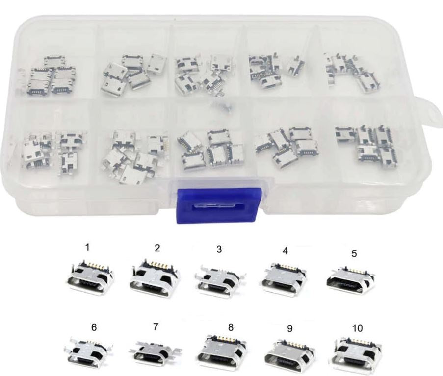 Kit 50pz microUSB  per MP3/4/5 Lenovo ZTE Huawei Samsung SONY Xiaomi HTC