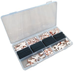 Kit 130 pezzi terminali di potenza ad occhiello con guaina termorestringente WB446