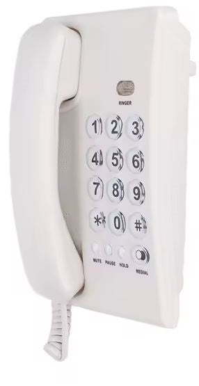 Telefono fisso con filo a pulsanti grandi bianco