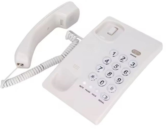 Telefono fisso con filo a pulsanti grandi bianco