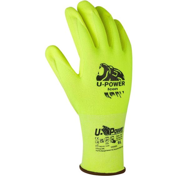 Guanti da lavoro Icon giallo fluo taglia 9 U-Power