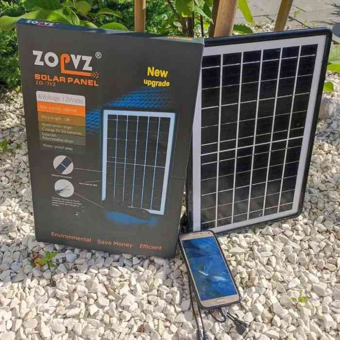 Pannello Solare USB 12W 5V 2.4A ricarica rapida 7867866007122 ZO-712KC WB664