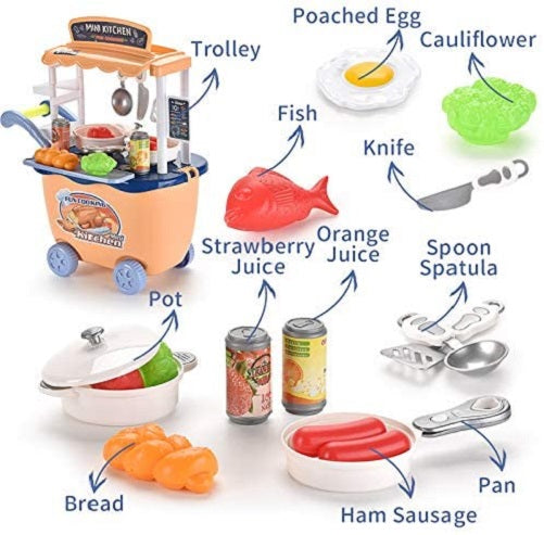 Carrello da gioco mini cucina 28 pezzi WB720
