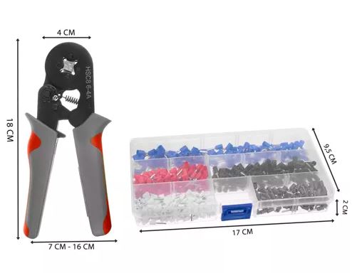 Pinza crimpatrice per terminali 0,25-10 mm2 - kit 500 pz 5904665712467 00023271 WB761
