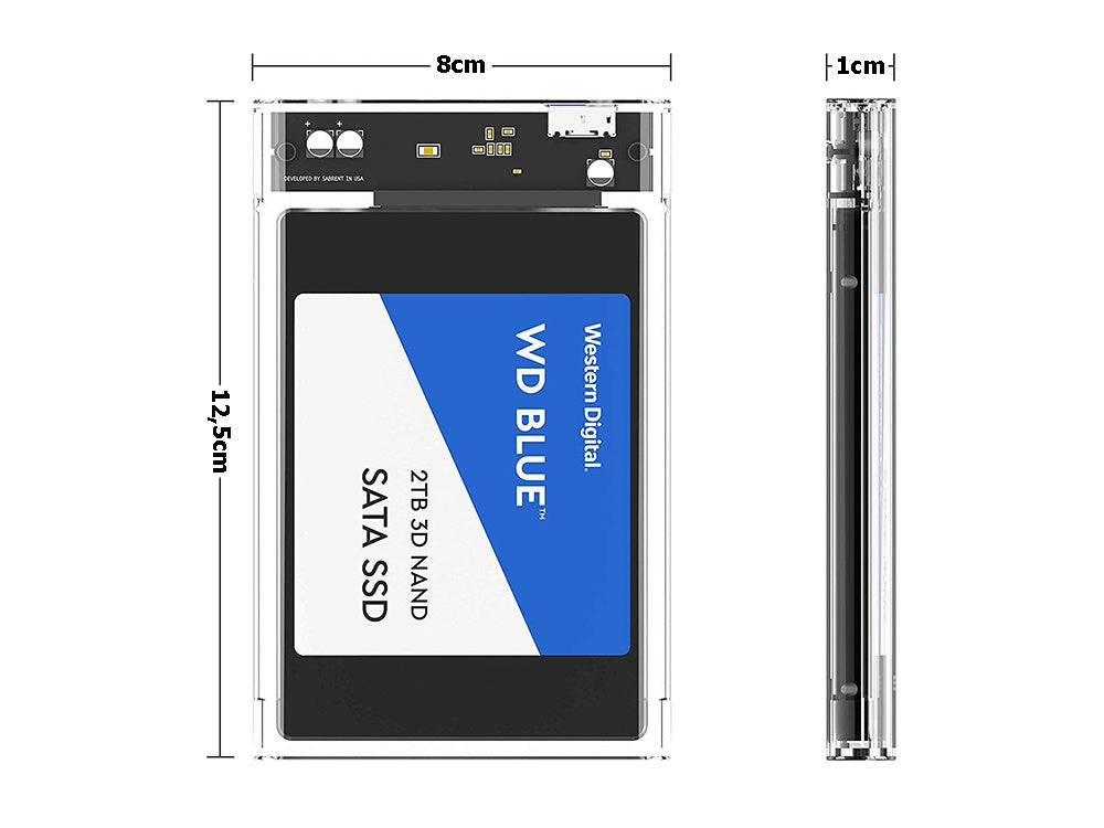 Box per disco esterno 2.5" USB 3.0 in plastica trasparente 5907451330395 06222 WB912