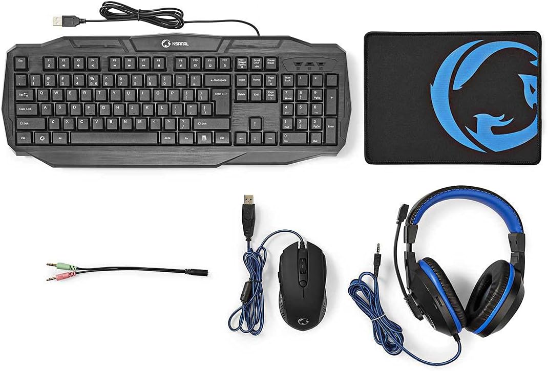 Kit gaming 4in1 Tastiera-Cuffie-Mouse-Tappetino GCK41100BKIT 5412810333721 WB932