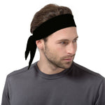 Unisex Sudore Traspirante Elastico Esercizio Yoga Palestra Bandana Fascia per il sudore Cravatta per la testa Sciarpa avvolgente, Dimensioni: 1,2 * 0,06 m, Headband Sweatband (Black)