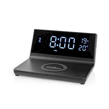 Alarm clock with wireless charging | Qi certified | 5 / 7.5 / 10 / 15 W | USB-A Male | 2 Alarm Times | Snooze function