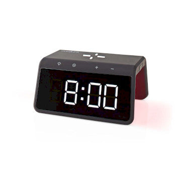 Alarm clock with wireless charging | Qi certified | 5 / 7.5 / 10 / 15 W | USB-A Male | Night Light | 2 Alarm Times | Snooze function