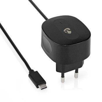 Wall Charger | 15W | Quick charge feature | 1x 3.0A | Number of outputs: 1 | USB-C™ (Fixed) Cable | 1.50 m | Single Voltage Output | Black