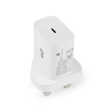 Wall Charger | 20W | PD3.0 20W | Quick charge feature | 1.67 / 2.22 / 3.0 A | Number of outputs: 1 | USB-C™ | Automatic Voltage Selection | White