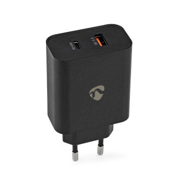 Wall Charger | 65 W | Quick charge feature | 2.0 / 2.25 / 3.25 A | Number of outputs: 2 | USB-A / USB-C™ | Automatic Voltage Selection | Black