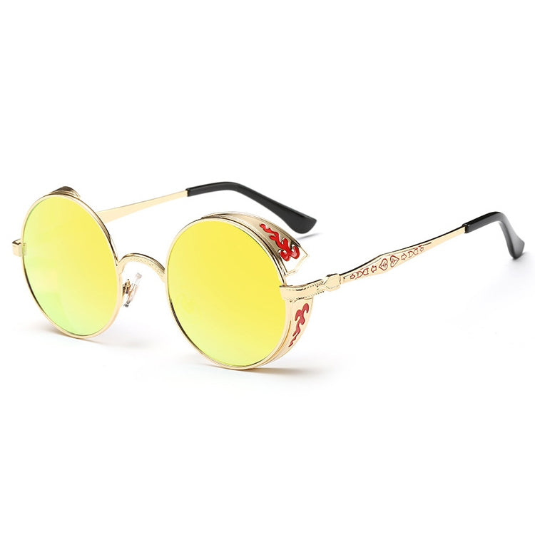Occhiali da sole rotondi intagliati retrò, Sunglasses#Tyrant gold box gold, Sunglasses#Gold frame gray sheet, Sunglasses#Gold frame red film, Sunglasses#silver frame ice blue, Sunglasses#silver frame gray sheet, Sunglasses#silver frame white mercury���...