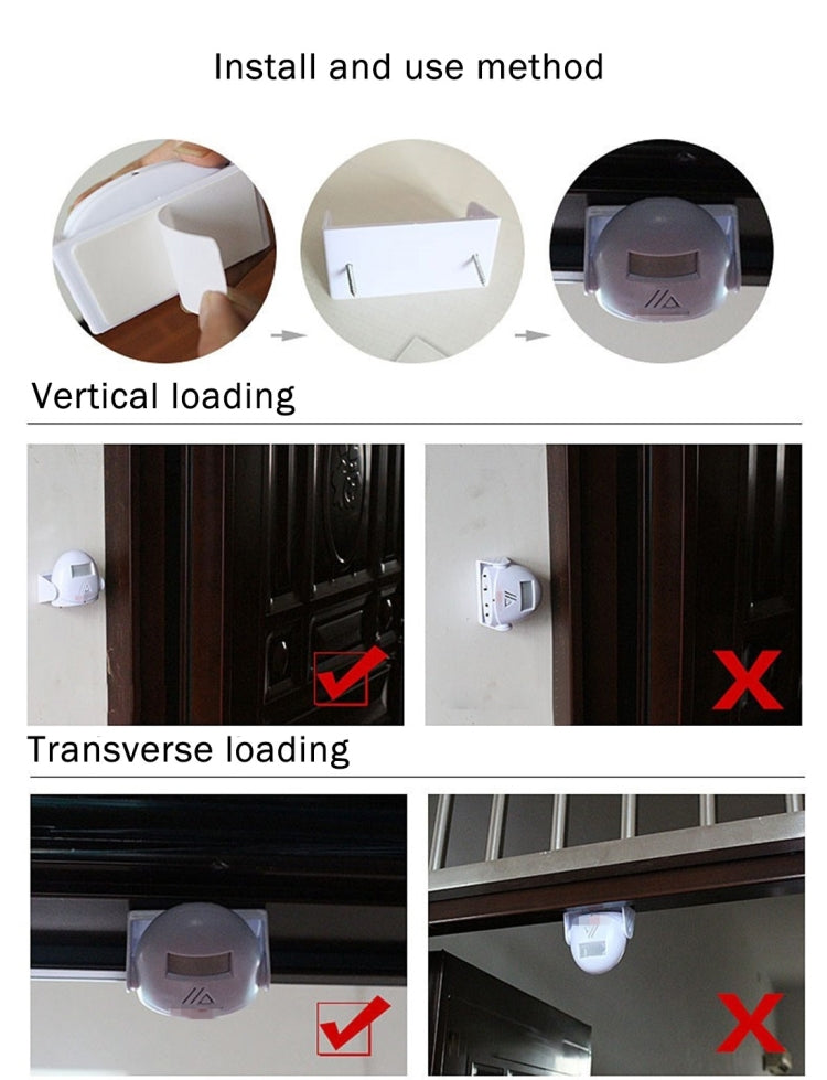 5301 Sensore di movimento a infrarossi wireless Allarme di benvenuto Campanello di avviso di saluto intelligente, Distanza IR: 10 m, 5301 Pink, 5301 Red, 5301 White, 5301