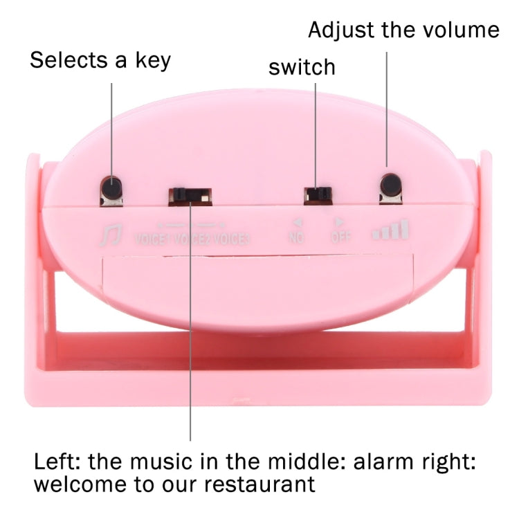 5301 Sensore di movimento a infrarossi wireless Allarme di benvenuto Campanello di avviso di saluto intelligente, Distanza IR: 10 m, 5301 Pink, 5301 Red, 5301 White, 5301