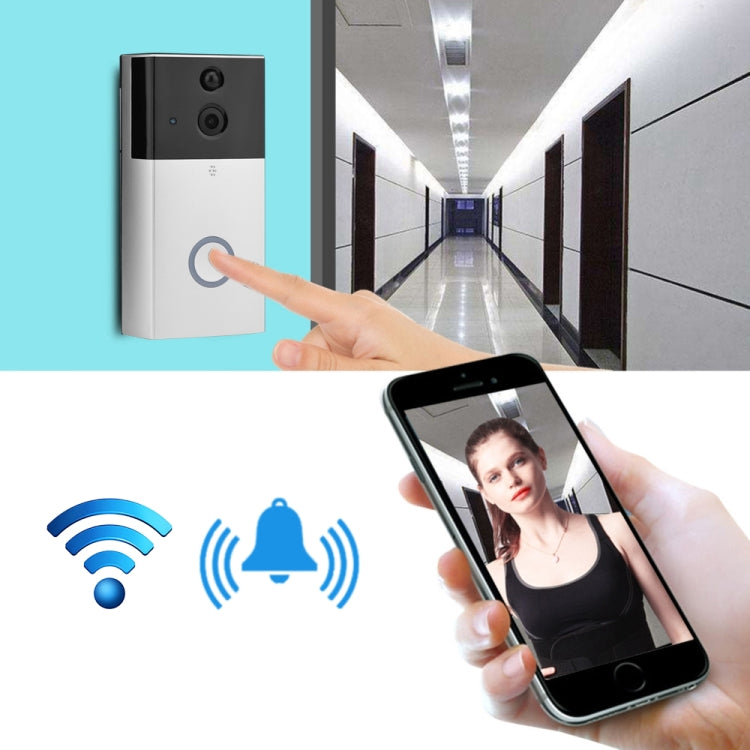 VESAFE HD 720P Telecamera di sicurezza Smart WiFi Videocitofono campanello, supporto scheda TF e visione notturna a infrarossi e app di rilevamento del movimento per IOS e Android, VS-A5 Black, VS-A4 Silver