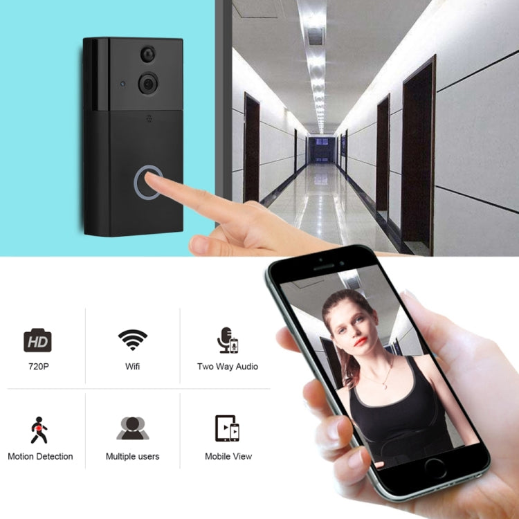 VESAFE HD 720P Telecamera di sicurezza Smart WiFi Videocitofono campanello, supporto scheda TF e visione notturna a infrarossi e app di rilevamento del movimento per IOS e Android (con Ding Dong/Chime), VS-A4, VS-A5