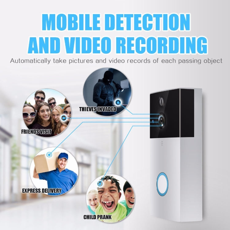 VESAFE HD 720P Telecamera di sicurezza Smart WiFi Videocitofono campanello, supporto scheda TF e visione notturna a infrarossi e app di rilevamento del movimento per IOS e Android (con Ding Dong/Chime), VS-A4, VS-A5