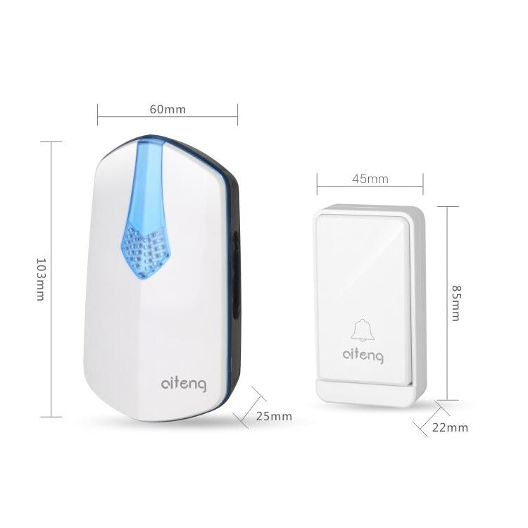 AITENG V026J Campanello Wi-Fi wireless senza batteria, presa europea, WD0045A, WD0045B, WD0045C