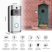 Campanello visivo PIR M4 720P Smart WIFI a bassissimo consumo con 3 slot per batteria, supporto per monitoraggio remoto del telefono cellulare e visione notturna e obiettivo grandangolare da 166 gradi