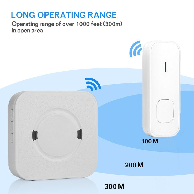 P6-B Ricevitore campanello WiFi wireless IP55 impermeabile a basso consumo energetico 110 dB, 53 opzioni musicali, distanza ricevitore: 300 m