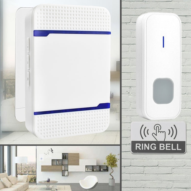 P7 110dB Wireless IP55 Ricevitore campanello WiFi impermeabile a basso consumo energetico con luce notturna, 53 opzioni musicali, distanza ricevitore: 300 m, N15K-1T1-B White, N15K-1T1-B Black