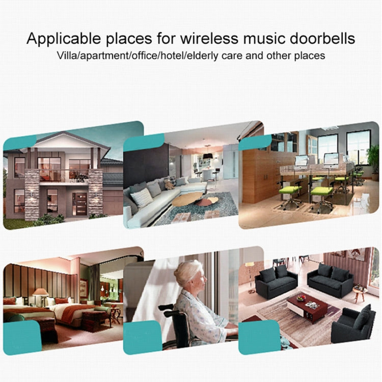 VOYE V009A Home Music Campanello senza fili con telecomando con 38 suoni polifonici, spina americana, V009A