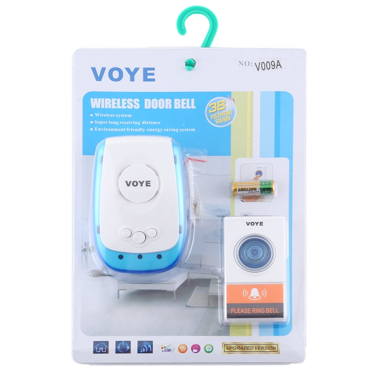 VOYE V009A Home Music Campanello senza fili con telecomando con 38 suoni polifonici, spina americana, V009A