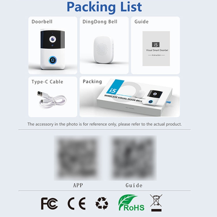 DoorBell i5 Campanello Smart HD Wireless con Telecamera