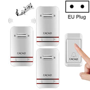 CACAZI V027G Campanello elettronico cinetico domestico wireless autoalimentato con tre ricevitori, spina UK, 1 Button 3 Receivers