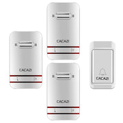 CACAZI V027G Campanello elettronico cinetico domestico wireless autoalimentato con tre ricevitori, spina UK, 1 Button 3 Receivers