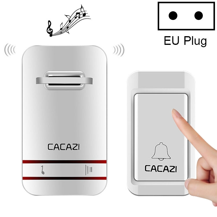 CACAZI V027G One Button One Ricevitori Campanello elettronico cinetico domestico wireless autoalimentato, spina UK, 1 Button 1 Receivers