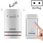 CACAZI V027G One Button One Ricevitori Campanello elettronico cinetico domestico wireless autoalimentato, spina UK, 1 Button 1 Receivers