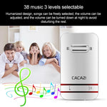 CACAZI V027G One Button One Ricevitori Campanello elettronico cinetico domestico wireless autoalimentato, spina UK, 1 Button 1 Receivers