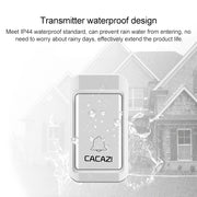 CACAZI V027G One Button One Ricevitori Campanello elettronico cinetico domestico wireless autoalimentato, spina UK, 1 Button 1 Receivers