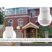 CACAZI V027G One Button One Ricevitori Campanello elettronico cinetico domestico wireless autoalimentato, spina UK, 1 Button 1 Receivers