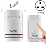 CACAZI V027G One Button One Ricevitori Campanello elettronico cinetico domestico wireless autoalimentato, spina UK, 1 Button 1 Receivers