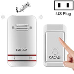 CACAZI V027G One Button One Ricevitori Campanello elettronico cinetico domestico wireless autoalimentato, spina UK, 1 Button 1 Receivers