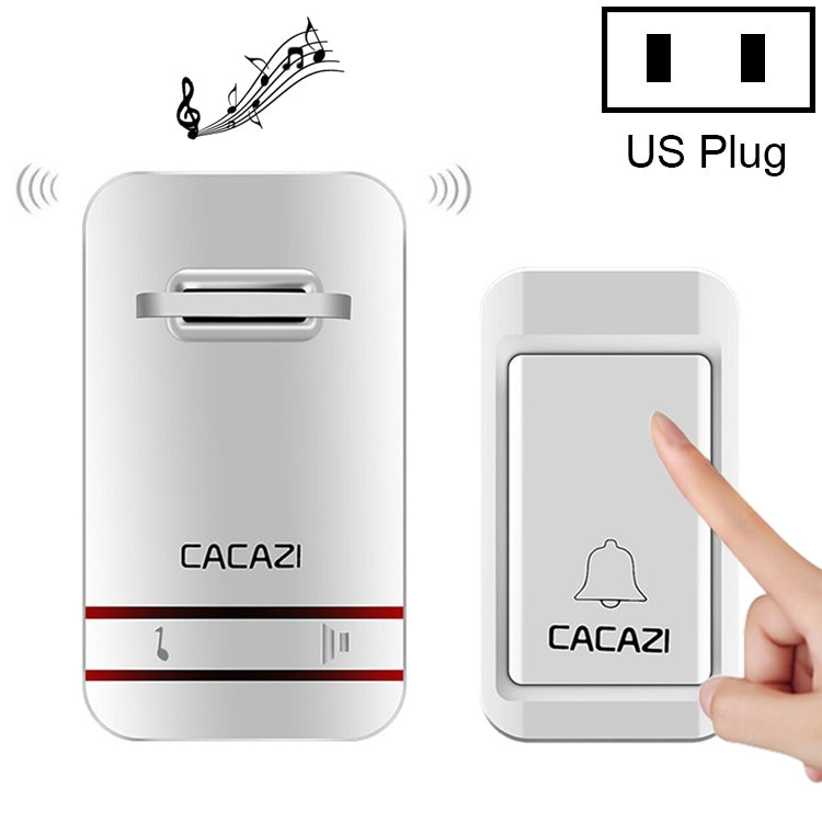 CACAZI V027G One Button One Ricevitori Campanello elettronico cinetico domestico wireless autoalimentato, spina UK, 1 Button 1 Receivers