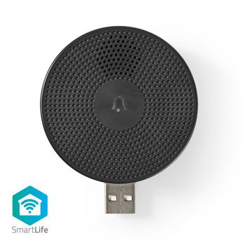 SmartLife Chime | Wi-Fi | Accessory for: WIFICDP10GY / WIFICDP30WT / WIFICDP40CWT | USB Powered | 4 Sounds | 5V DC | Adjustable volume | Black